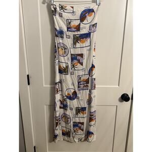 NWT Paper Heart La Dolce Vita Linen Blend Maxi Dress Sz M Resort Vacation Boho